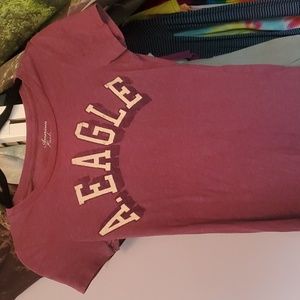 Purple American Eagle Crew Neck T-Shirt